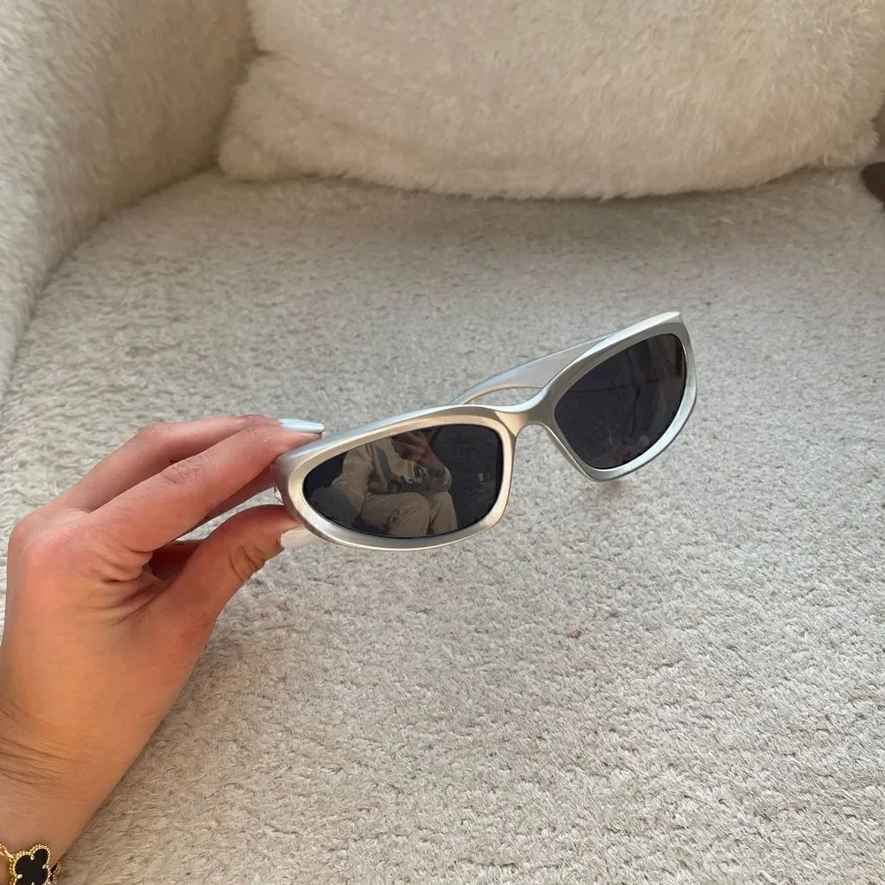 Silver trendy sunglasses